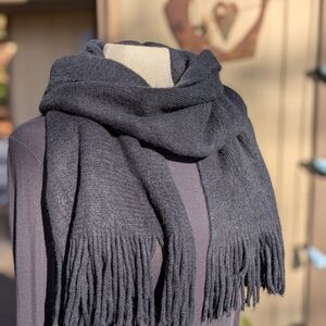 Black Soft Knit Winter Scarf